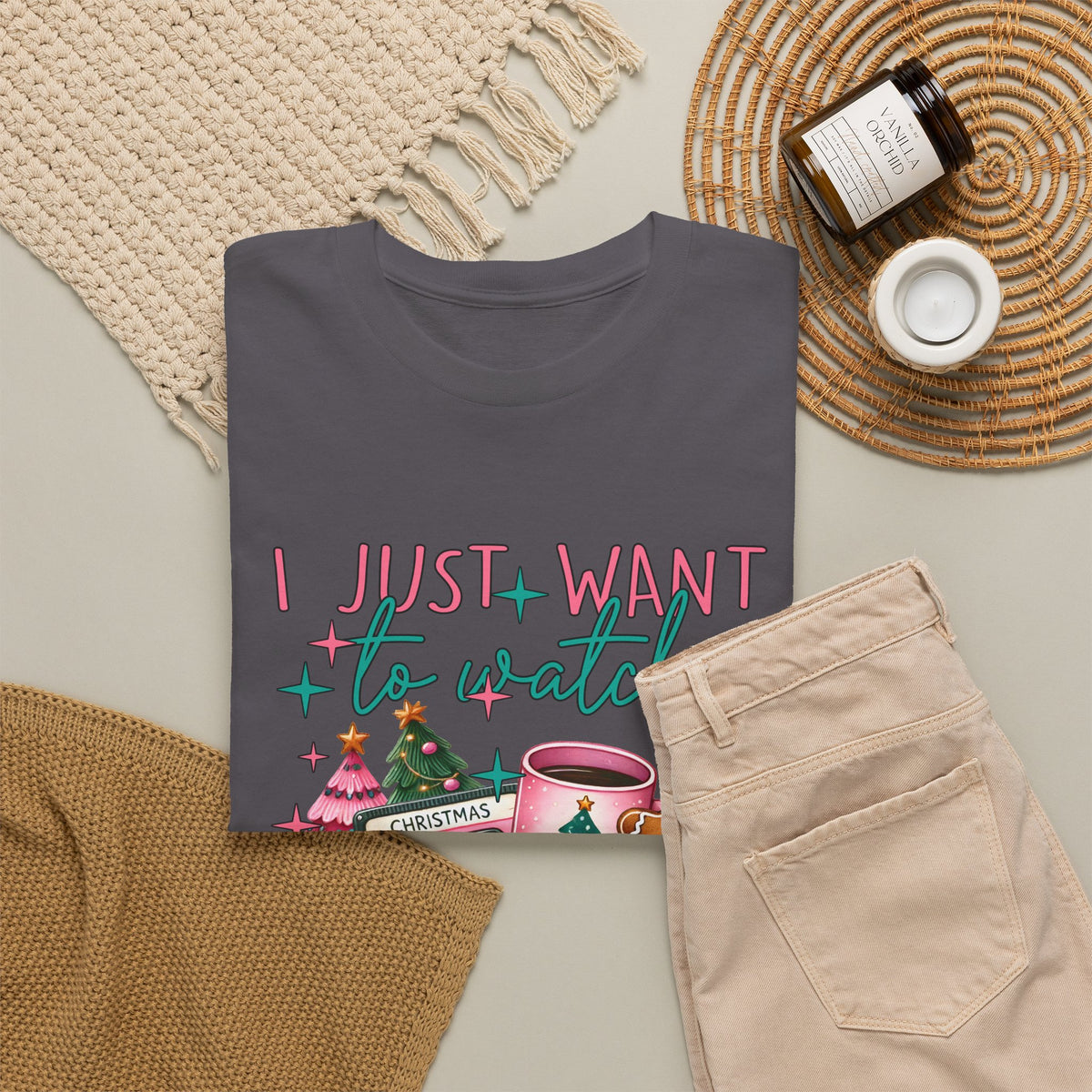 Christmas Movie & Hot Cocoa Tee — 'I Just Want to Watch Christmas Movie & Drink Hot Cocoa' Holiday T-Shirt