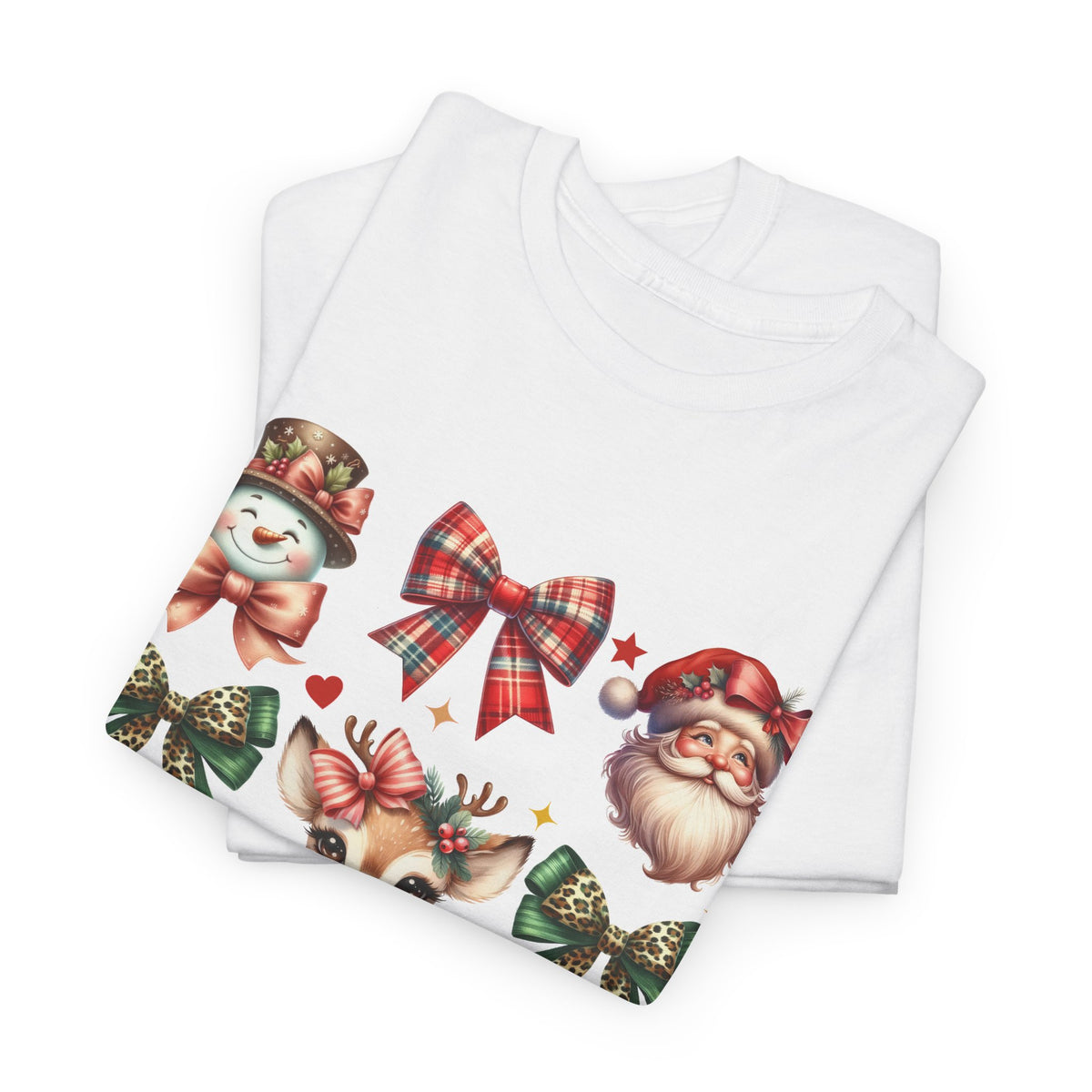 Christmas Characters and Bows Holiday T-Shirt