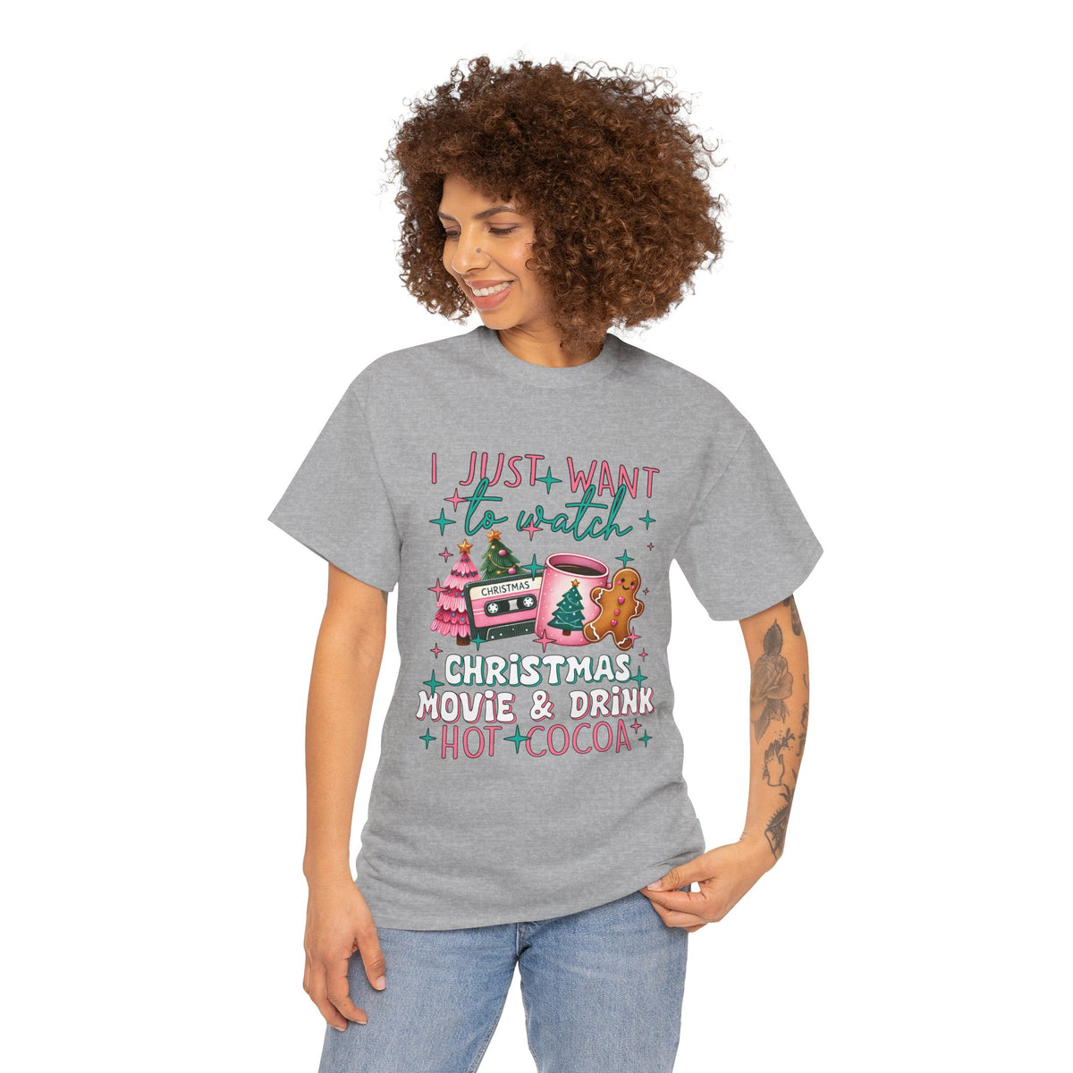 Christmas Movie & Hot Cocoa Tee — 'I Just Want to Watch Christmas Movie & Drink Hot Cocoa' Holiday T-Shirt