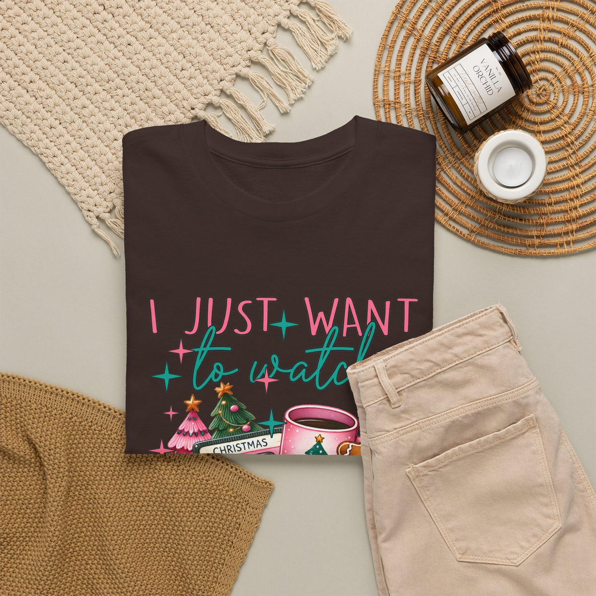 Christmas Movie & Hot Cocoa Tee — 'I Just Want to Watch Christmas Movie & Drink Hot Cocoa' Holiday T-Shirt