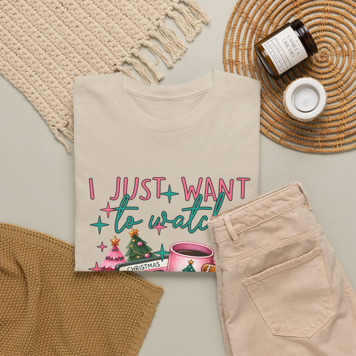 Christmas Movie & Hot Cocoa Tee — 'I Just Want to Watch Christmas Movie & Drink Hot Cocoa' Holiday T-Shirt