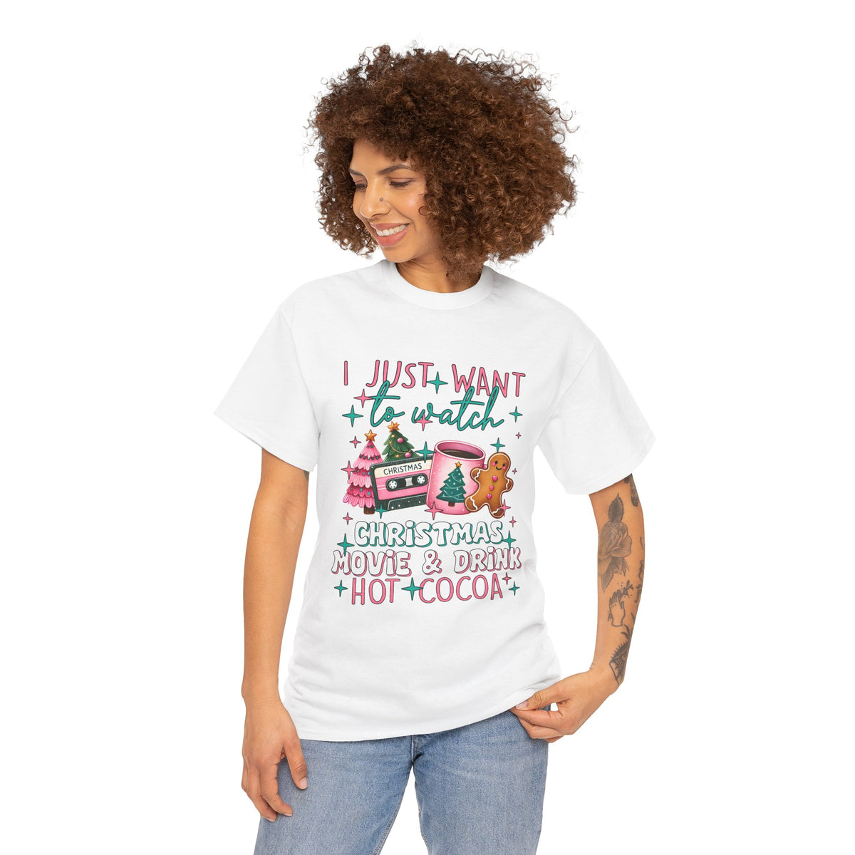Christmas Movie & Hot Cocoa Tee — 'I Just Want to Watch Christmas Movie & Drink Hot Cocoa' Holiday T-Shirt