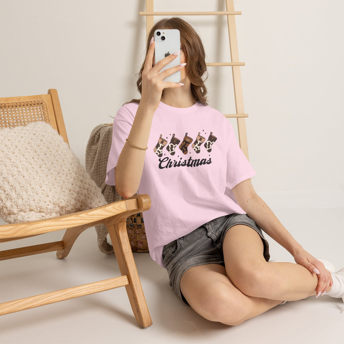 Cowhide Stocking Christmas Tee