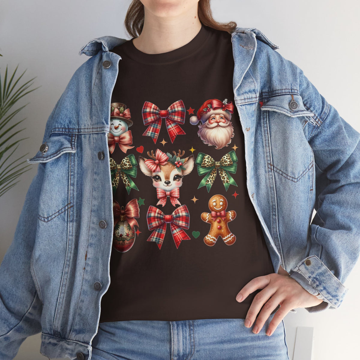 Christmas Characters and Bows Holiday T-Shirt