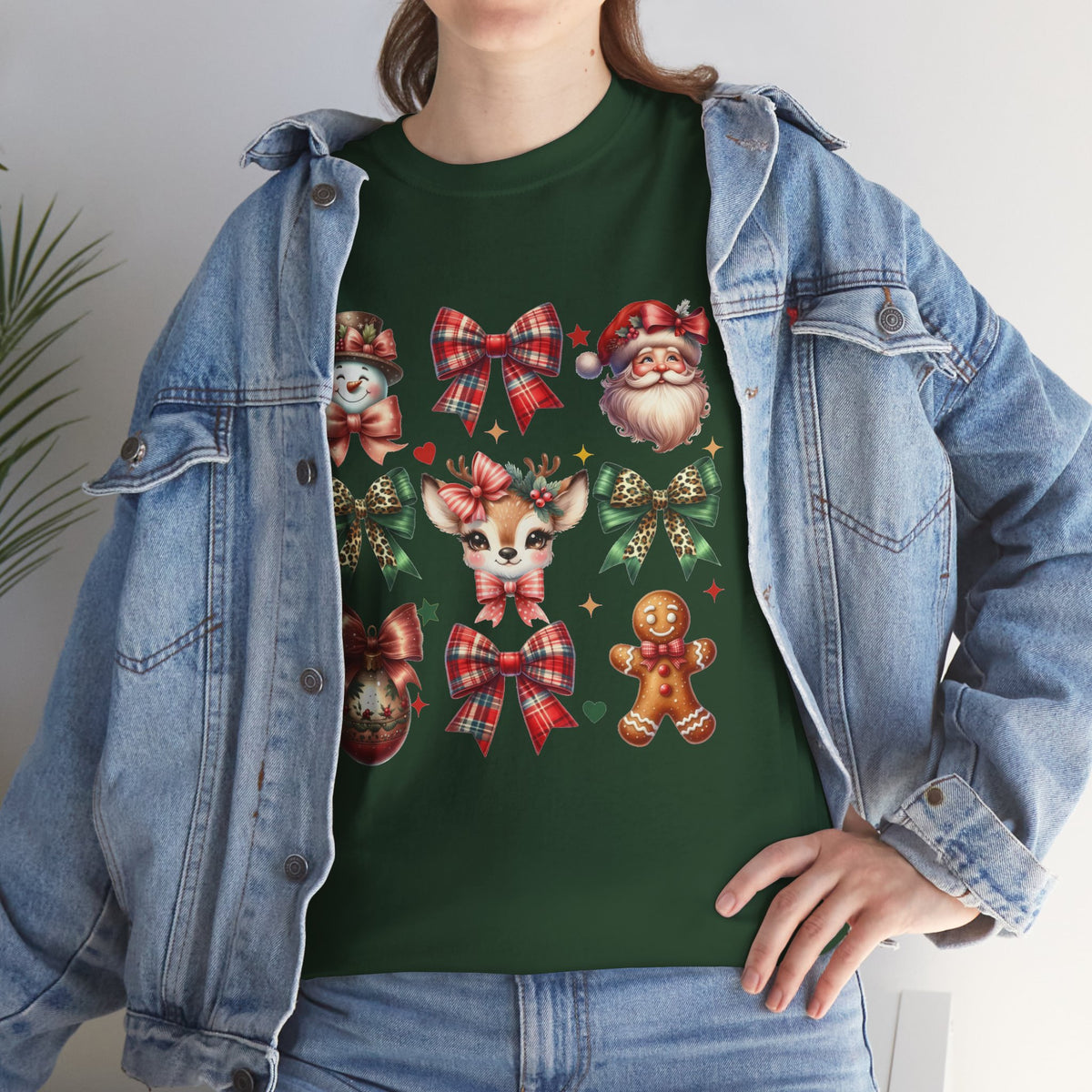 Christmas Characters and Bows Holiday T-Shirt