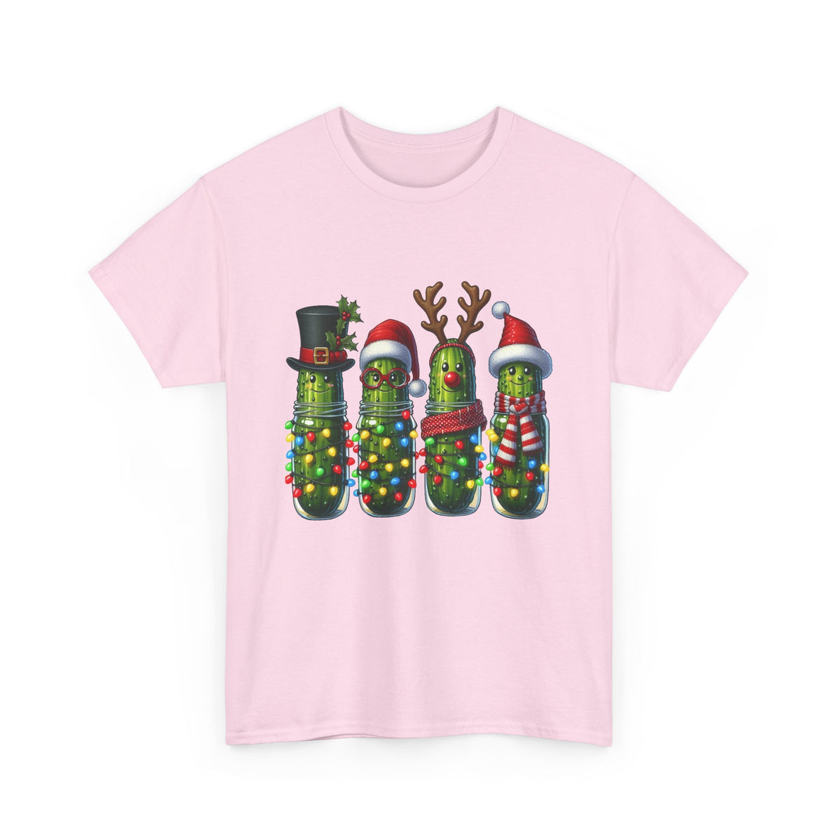 Christmas Pickle Family T-Shirt — Festive Ornament Lights Holiday Tee