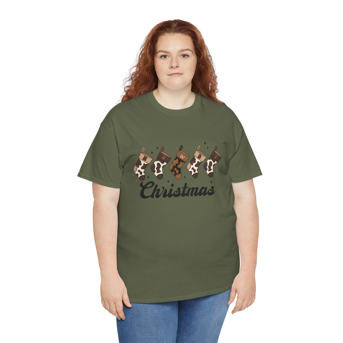 Cowhide Stocking Christmas Tee