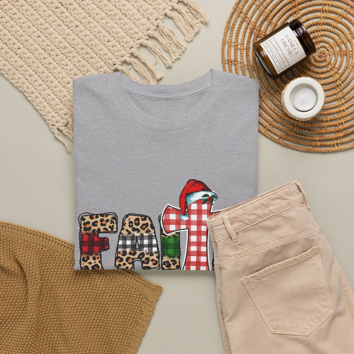 Mama Graphic Tee — Leopard & Buffalo Plaid Christmas Cross Shirt