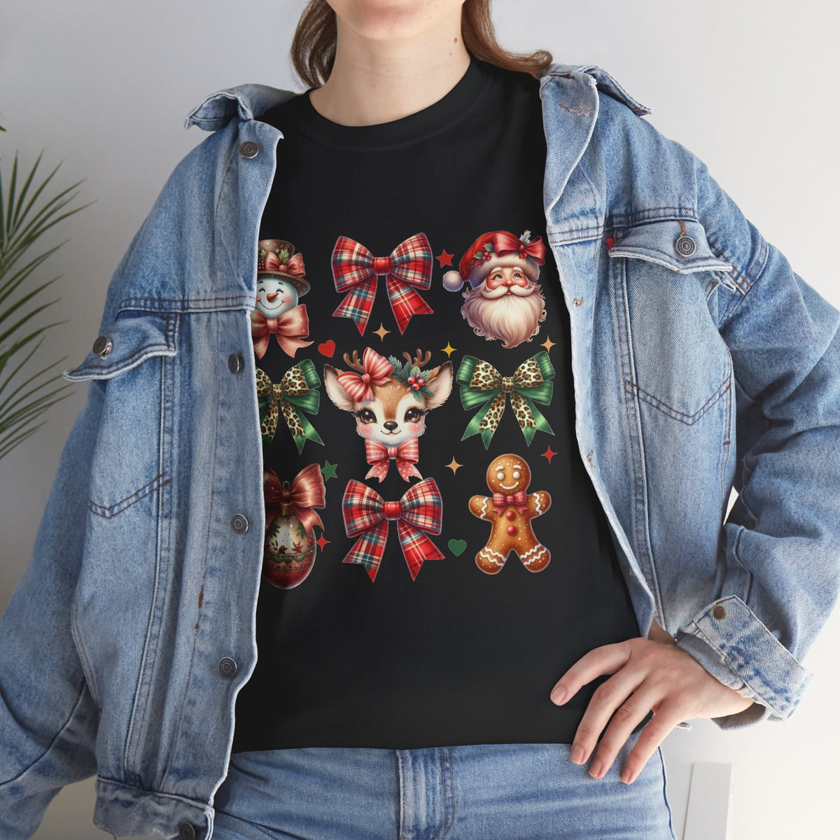 Christmas Characters and Bows Holiday T-Shirt