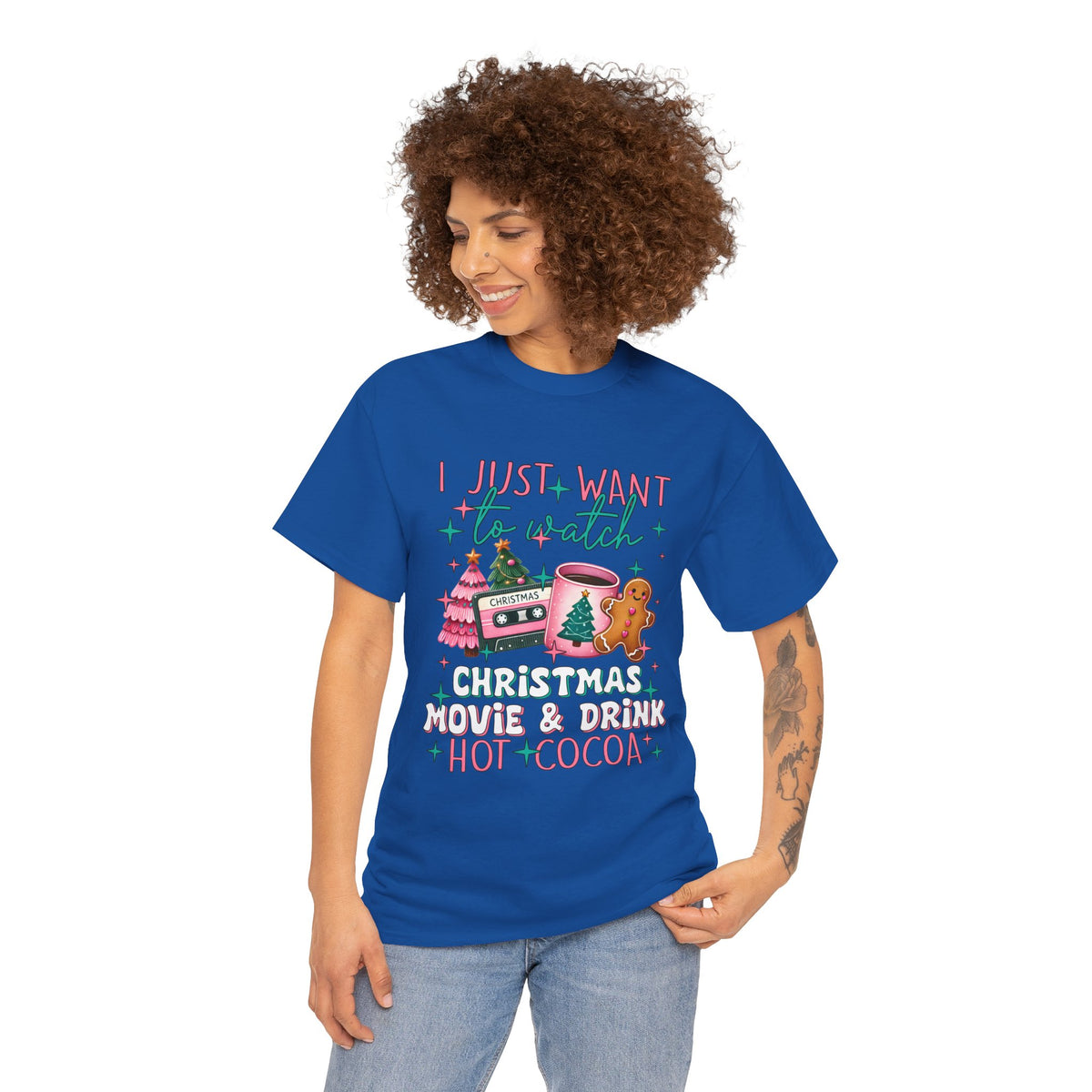Christmas Movie & Hot Cocoa Tee — 'I Just Want to Watch Christmas Movie & Drink Hot Cocoa' Holiday T-Shirt