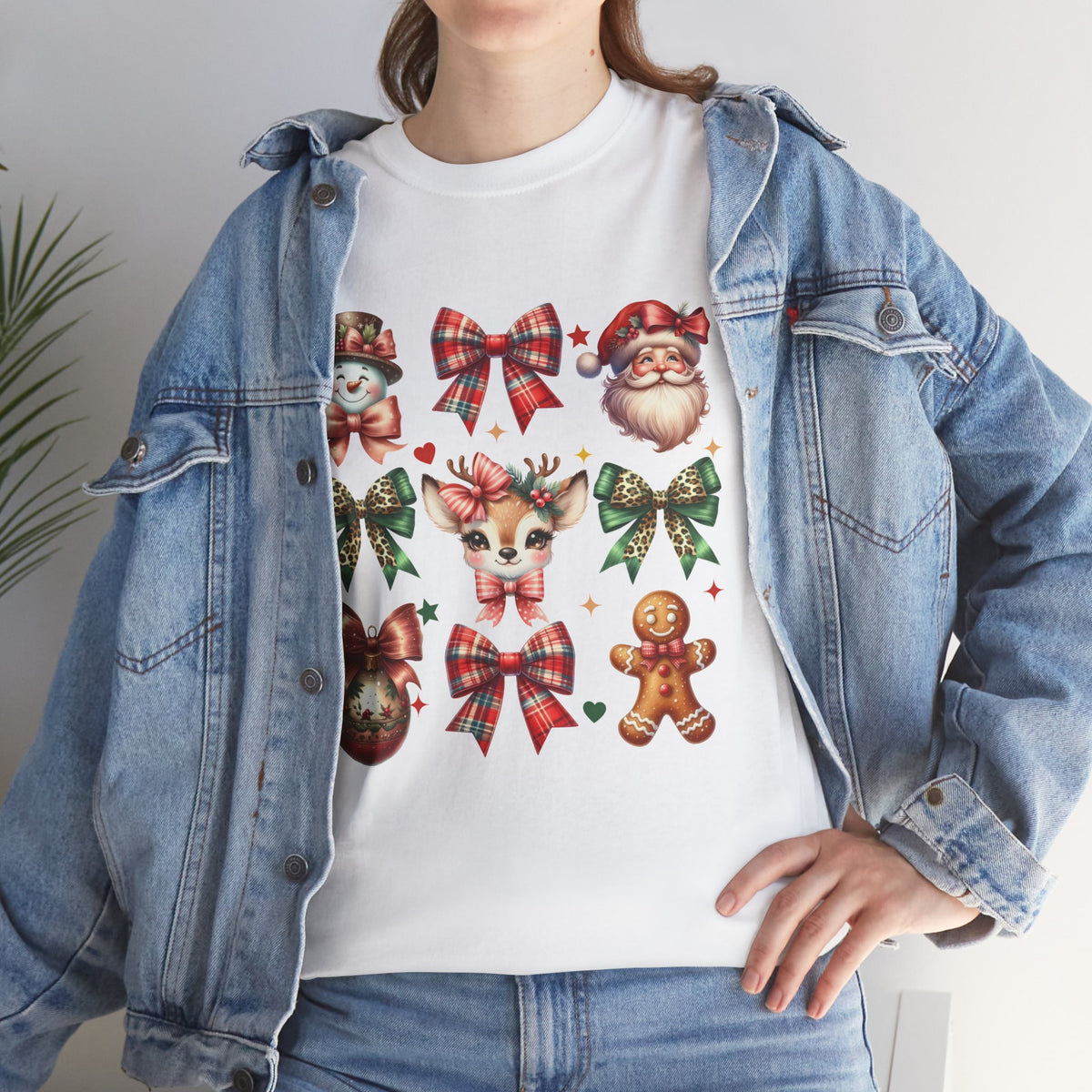 Christmas Characters and Bows Holiday T-Shirt