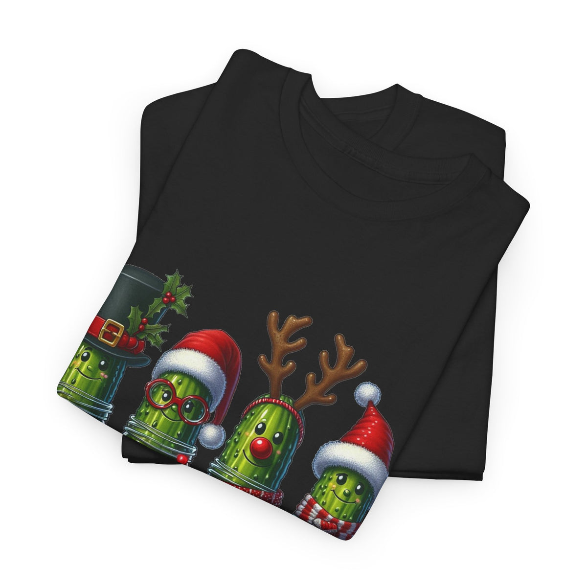 Christmas Pickle Family T-Shirt — Festive Ornament Lights Holiday Tee