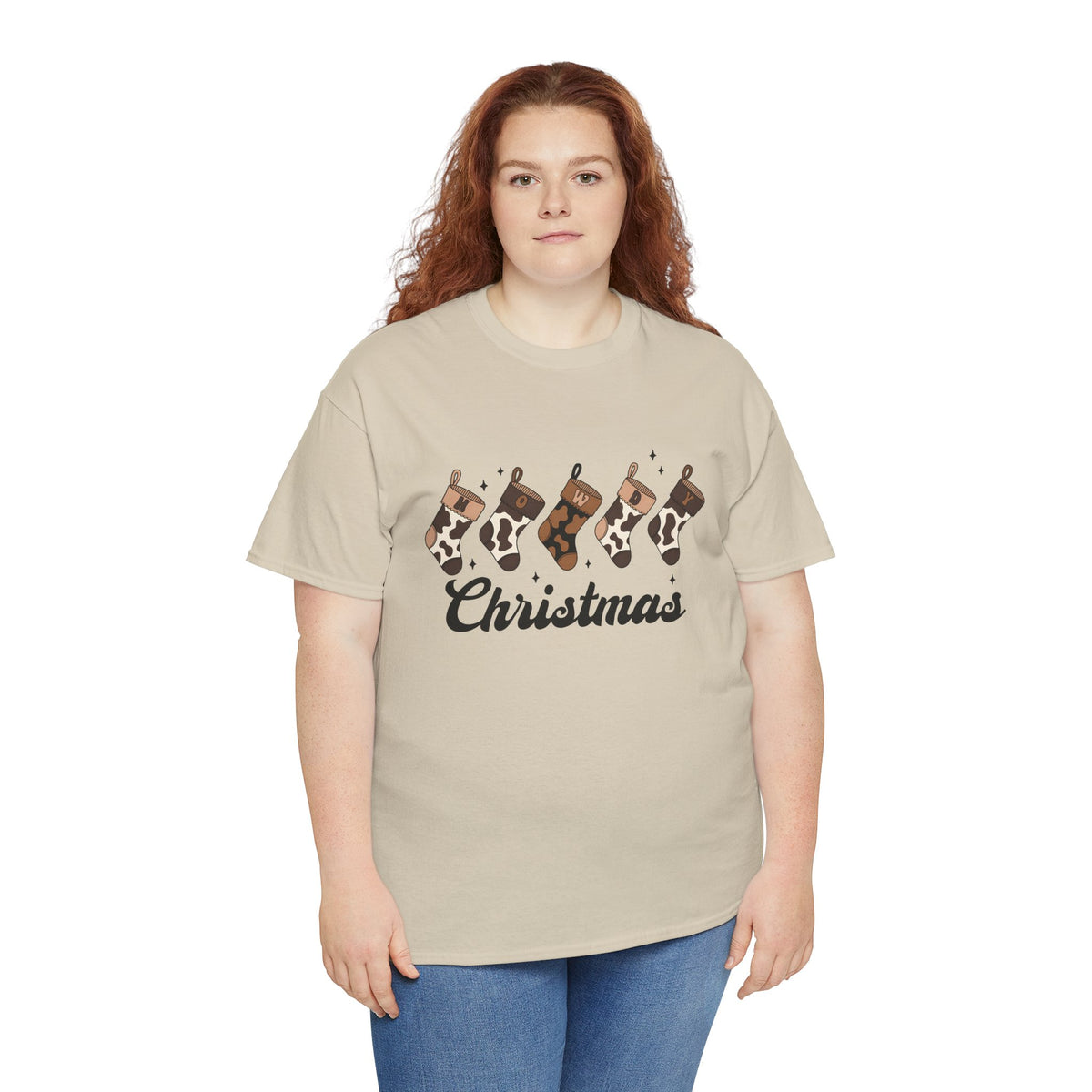 Cowhide Stocking Christmas Tee