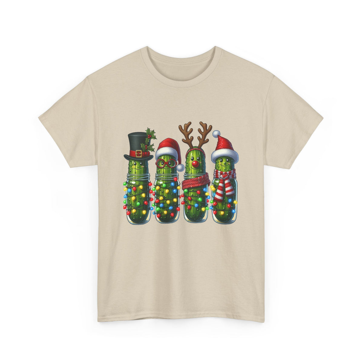 Christmas Pickle Family T-Shirt — Festive Ornament Lights Holiday Tee