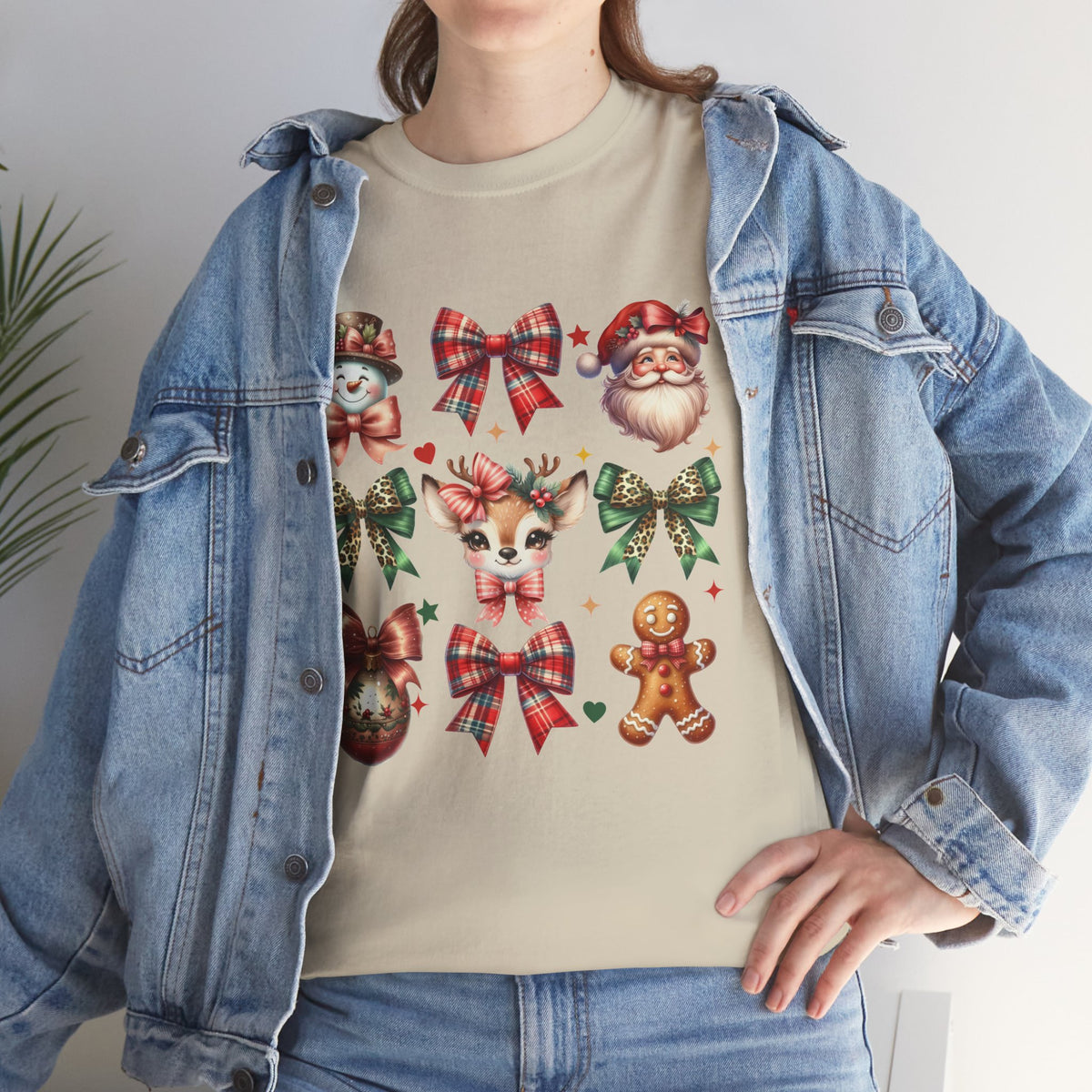 Christmas Characters and Bows Holiday T-Shirt