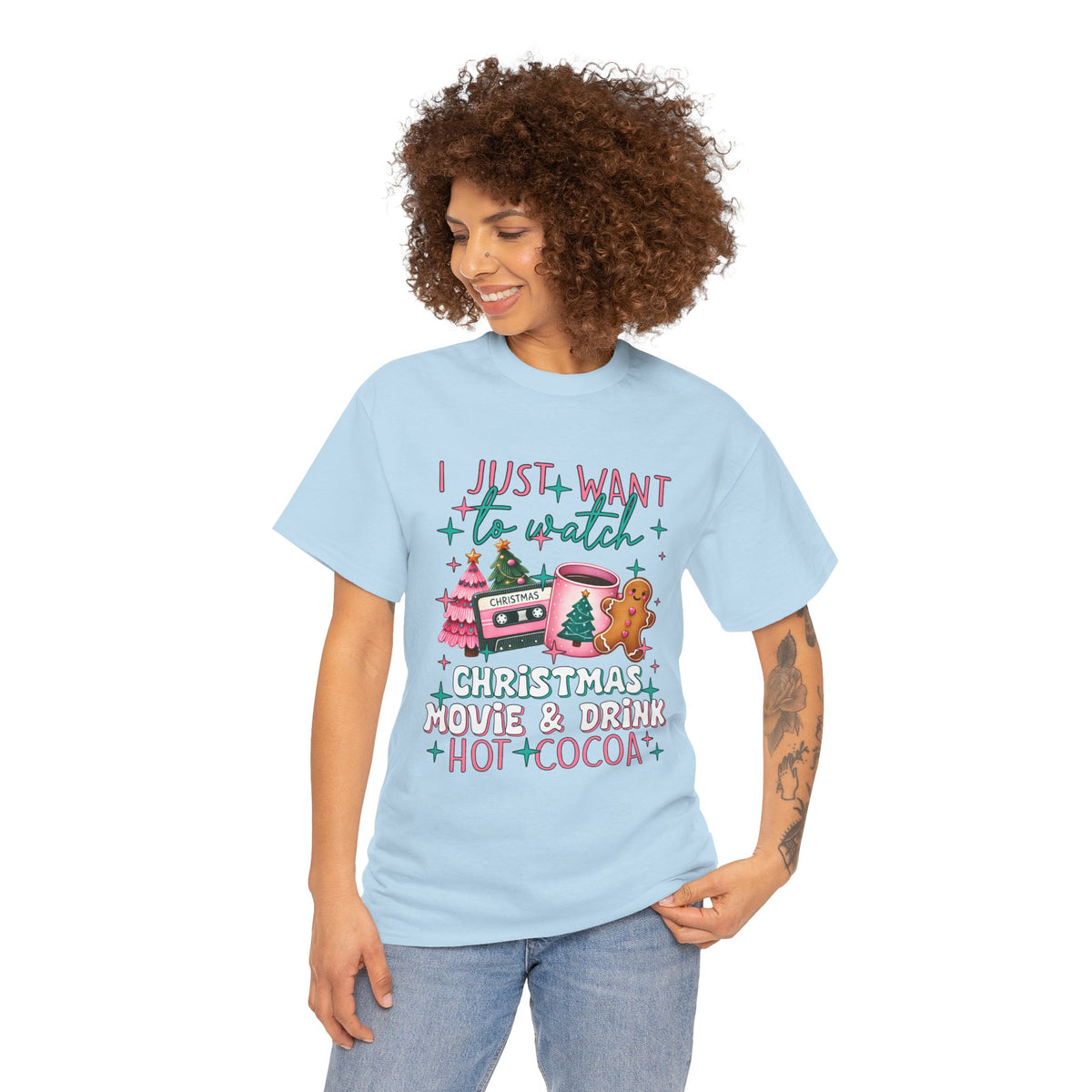 Christmas Movie & Hot Cocoa Tee — 'I Just Want to Watch Christmas Movie & Drink Hot Cocoa' Holiday T-Shirt