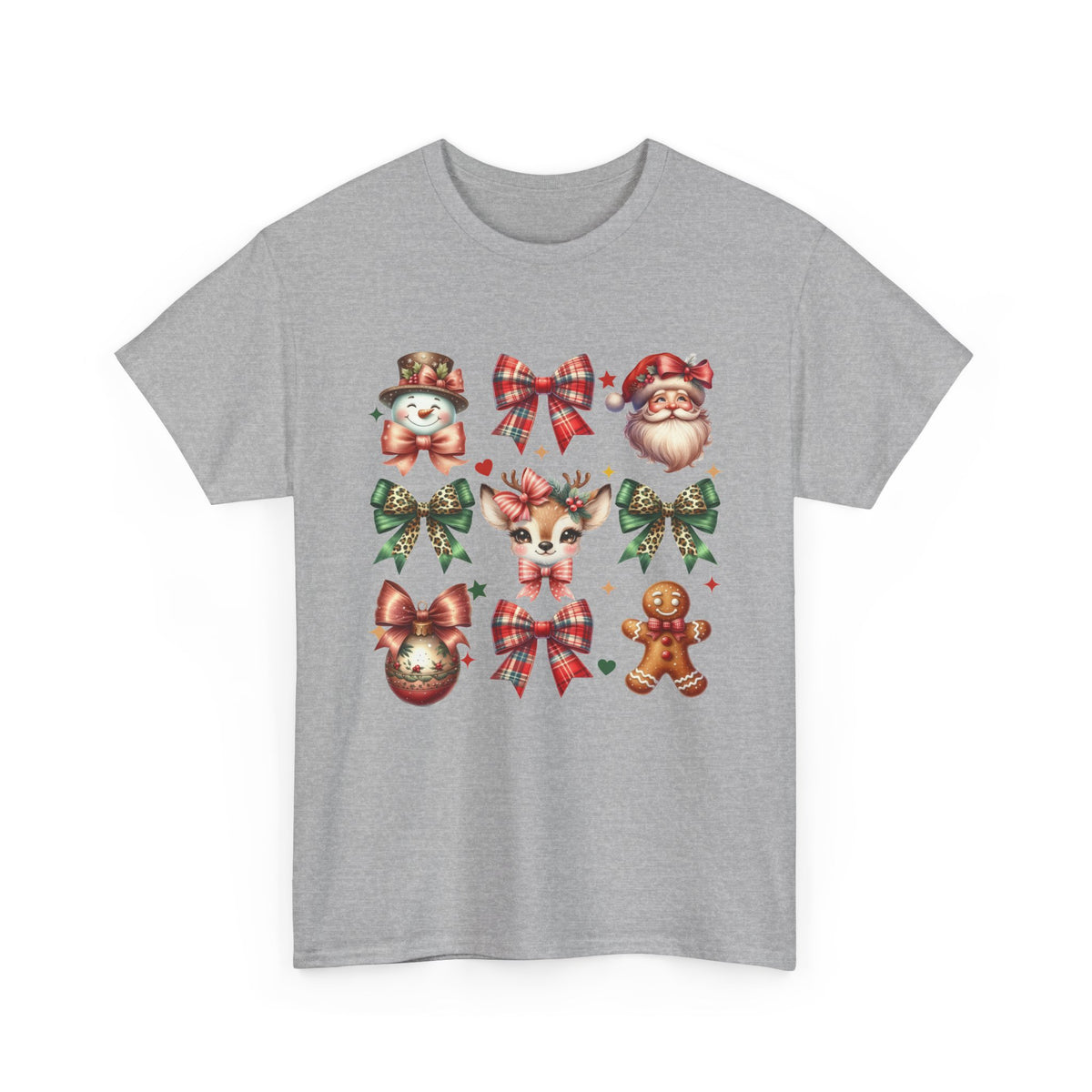 Christmas Characters and Bows Holiday T-Shirt