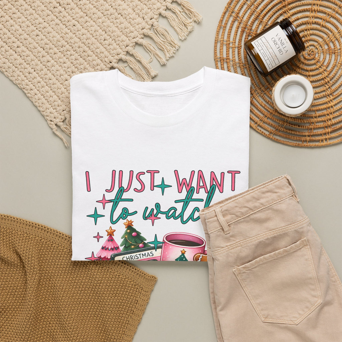 Christmas Movie & Hot Cocoa Tee — 'I Just Want to Watch Christmas Movie & Drink Hot Cocoa' Holiday T-Shirt