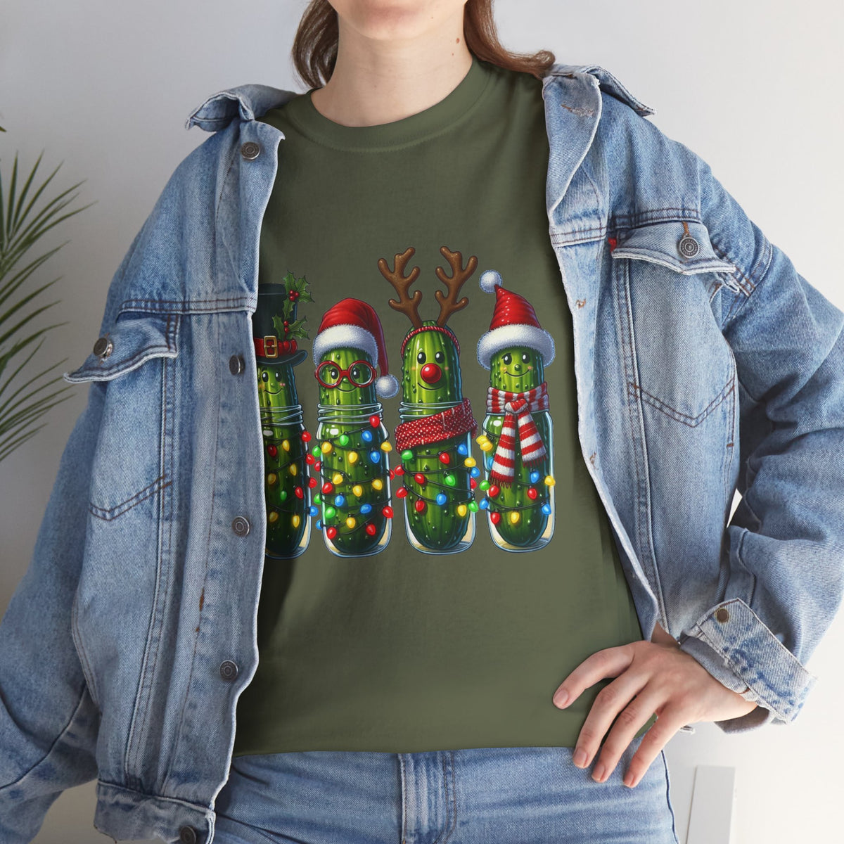 Christmas Pickle Family T-Shirt — Festive Ornament Lights Holiday Tee