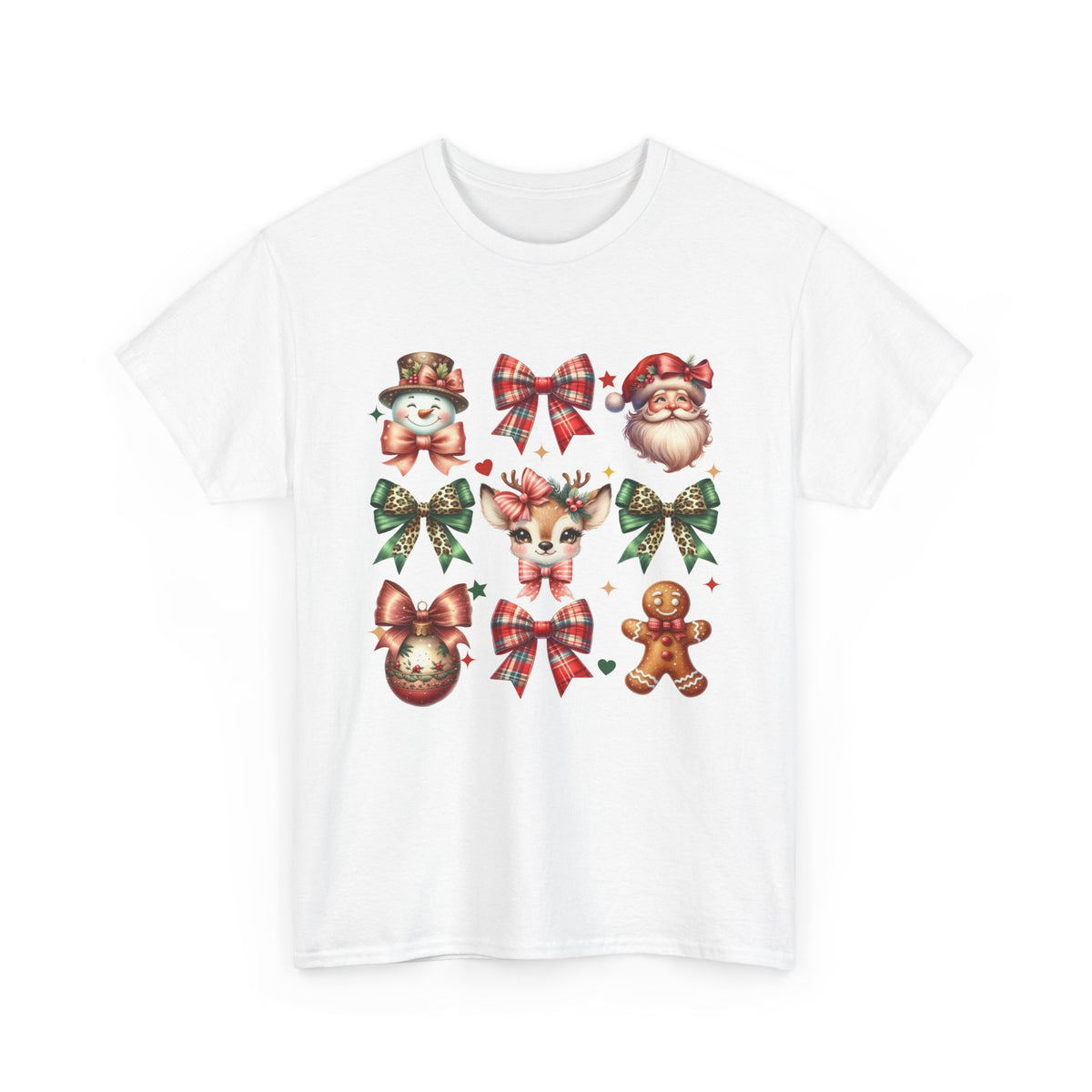Christmas Characters and Bows Holiday T-Shirt