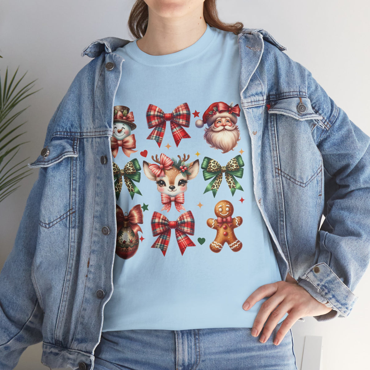 Christmas Characters and Bows Holiday T-Shirt
